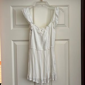 White Tank Top with Sleeve embellishments